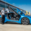 Wil with BMW i8 at Silverstone Circuit